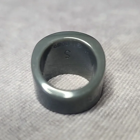 Louis Vuitton Gray Floral Glitter Sparkle Resin Silver Plastic Ring Sz.S/5-6 - Picture 7 of 9